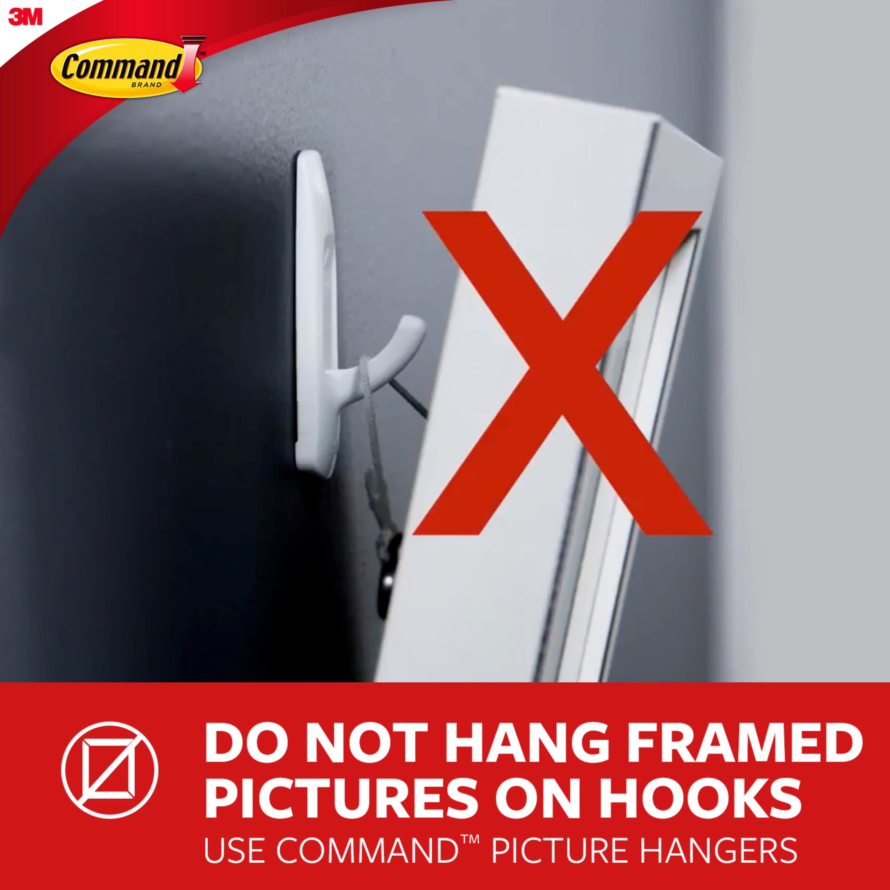 Command Medium Wall Hooks, Clear, Damage Free Decorating, 3 Hooks and 6 Command Strips