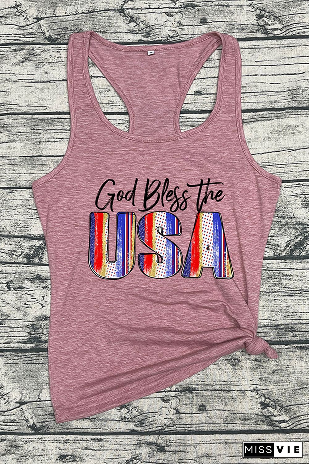 God Bless The USA Printed Sleeveless Tank Top Wholesale