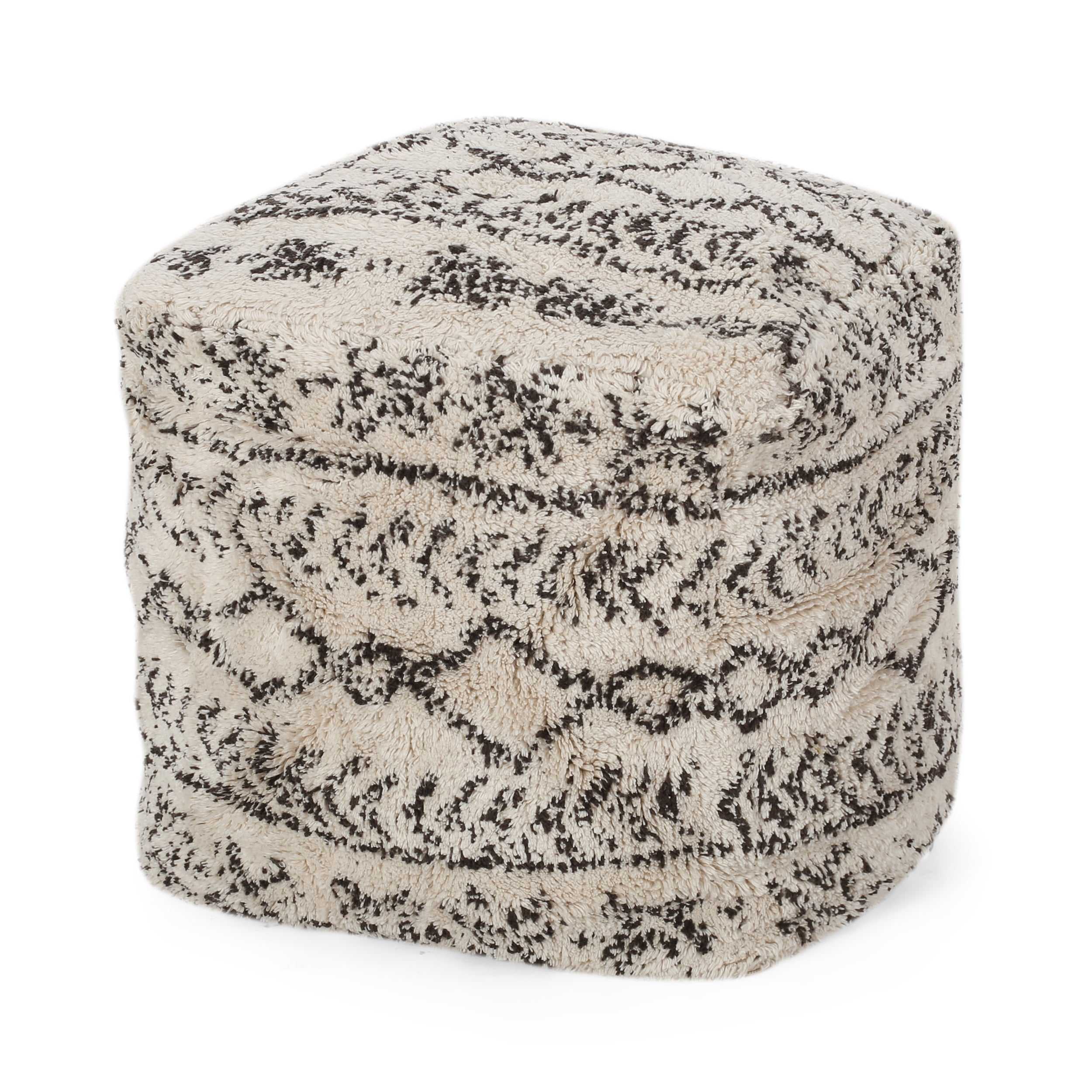 Anadarko Handcrafted Boho Fabric Cube Pouf