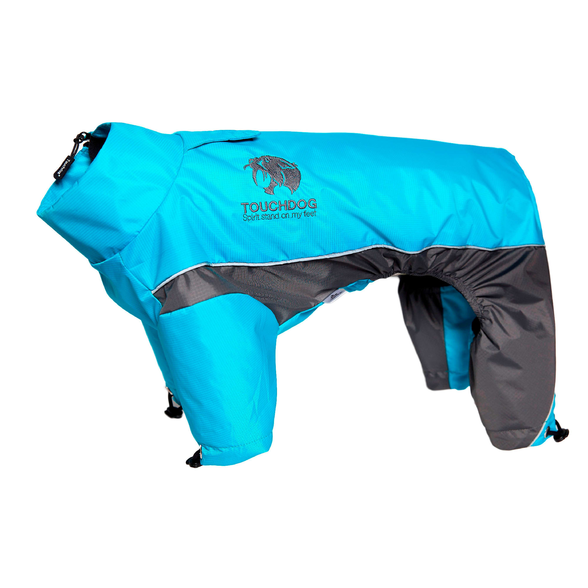 Touchdog Blue Quantum-Ice Full-Bodied Adjustable and 3M Reflective Dog Jacket， X-Small