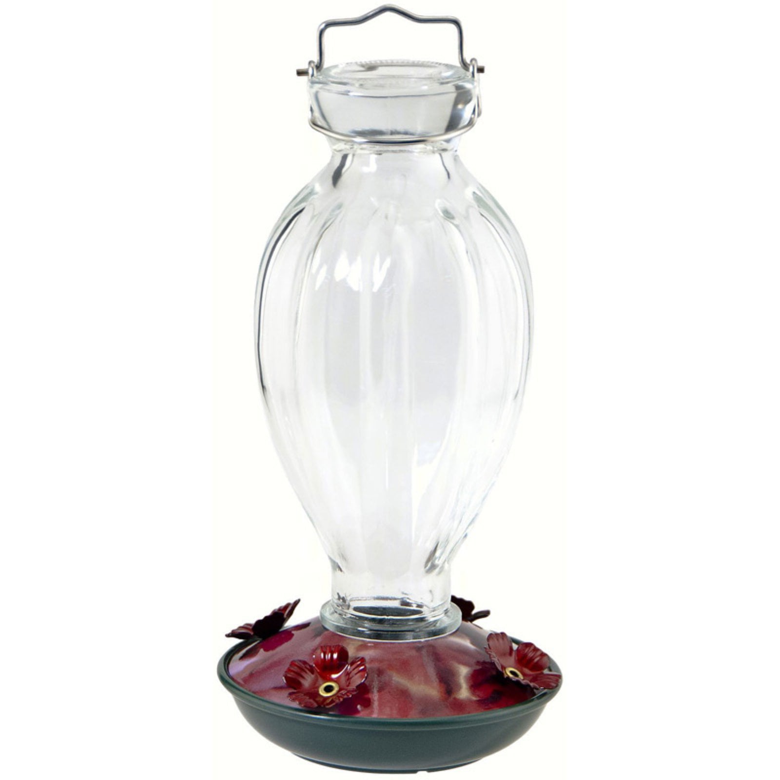 Wood Link 20 oz. Fluted Glass Hummingbird Feeder