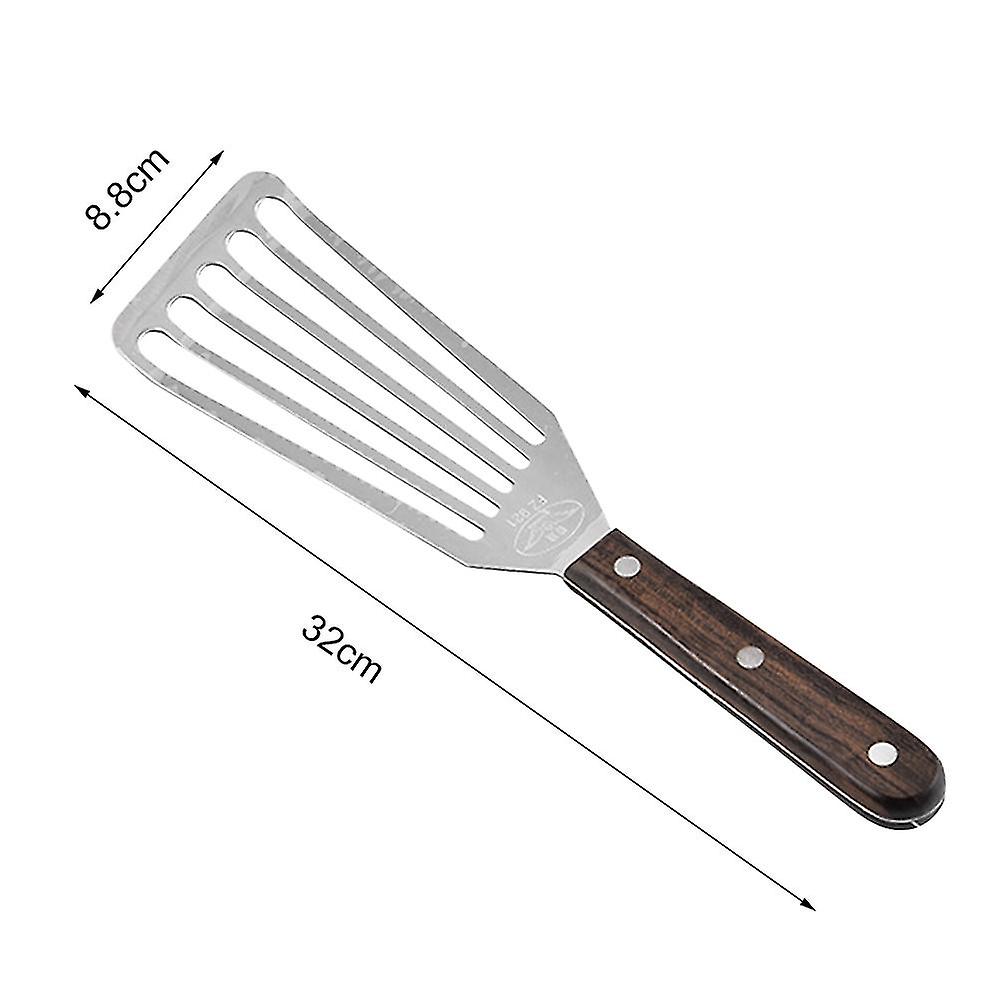 Slotted Turner Flexible Kitchen Flipper Stainless Steel Fish Spatula Shovel