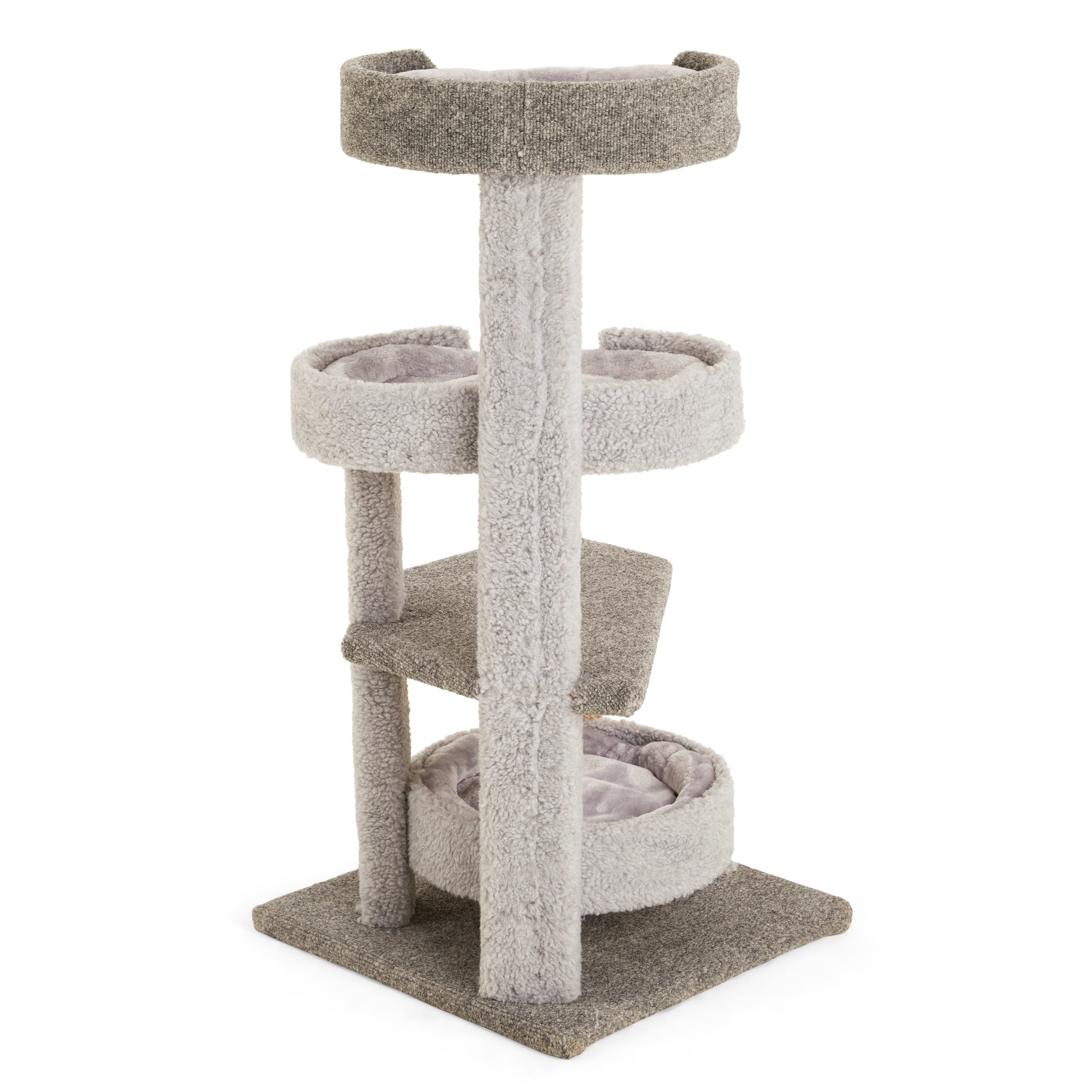 EveryYay Lookout Loft 4-Level Cat Tree Perch with Beds， 43