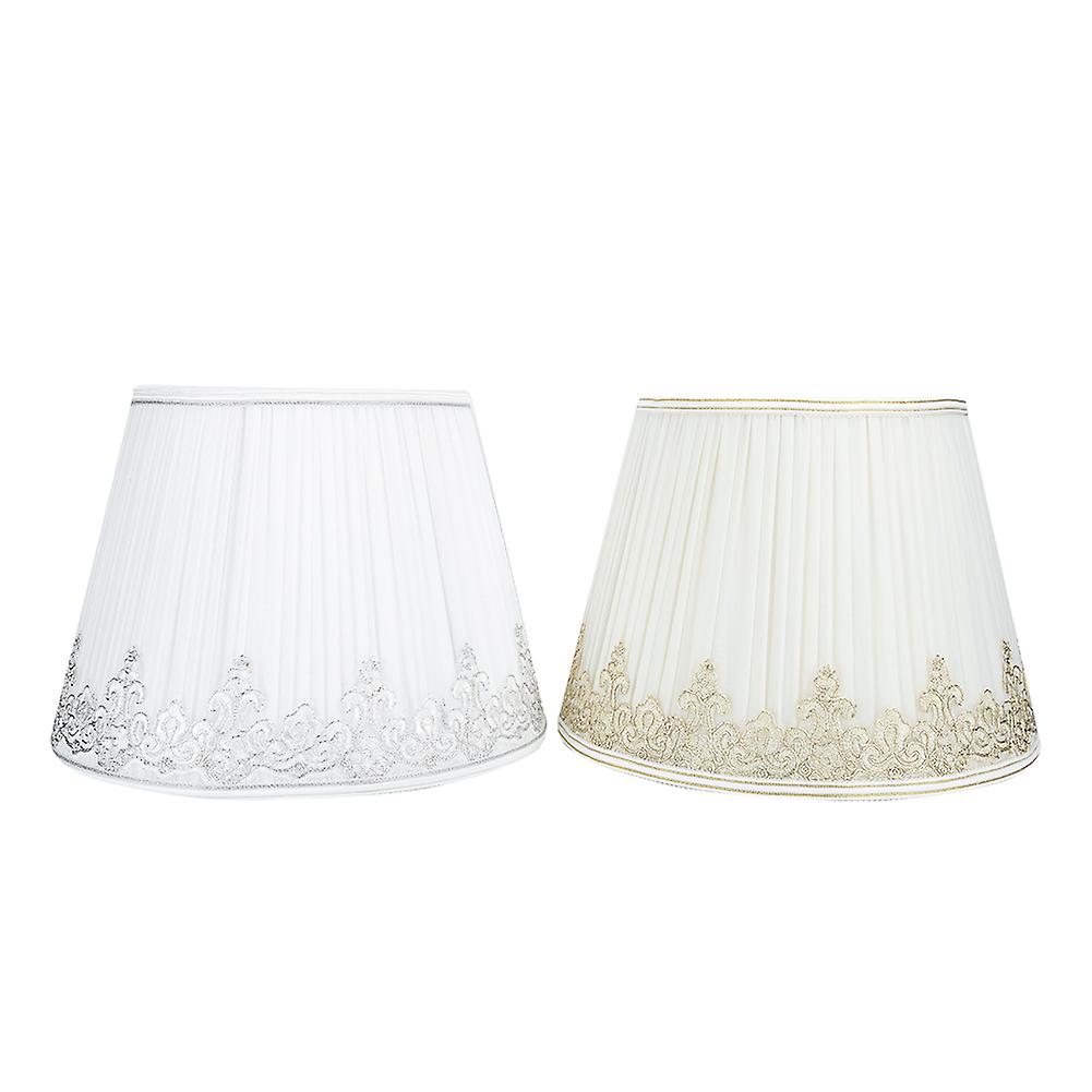 2pcs Modern Lampshade W/lace Fabric Light Cover Lamp Accessory For Living Room Bedroom