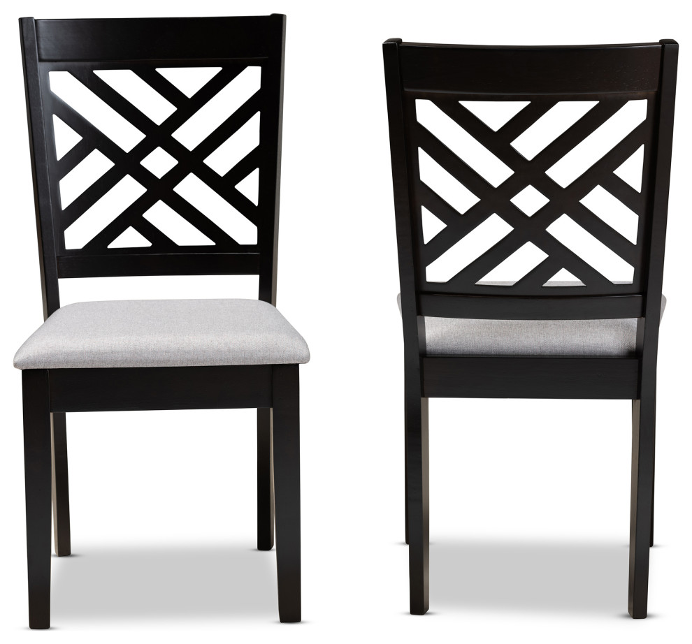 Lilith Upholstered Wood 2 Piece Dining Chair Set   Transitional   Dining Chairs   by Baxton Studio  Houzz