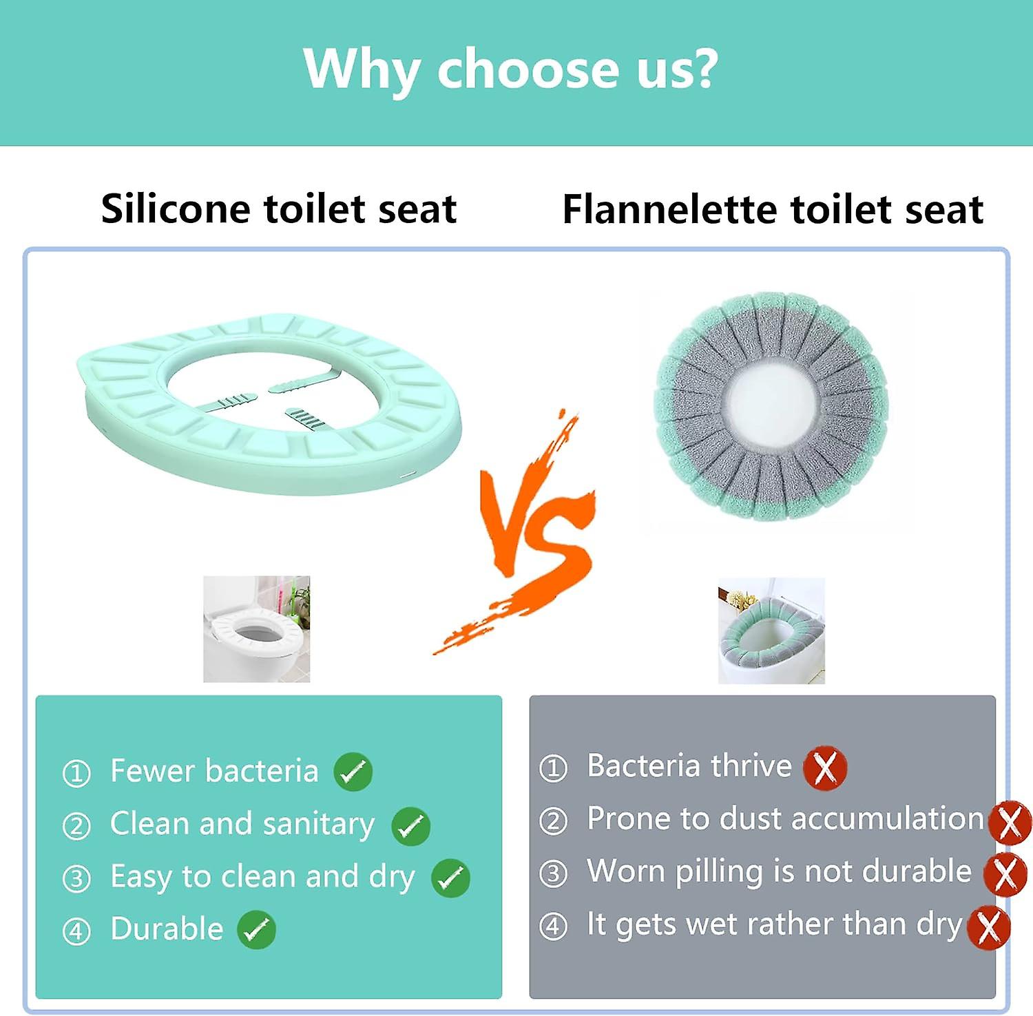 Silicone Toilet Seat Cover，toilet Seat Cushion，padded Toilet Seat，silicone Washable， Reusable And Durable，clean Without Bacterial Residue (grey)