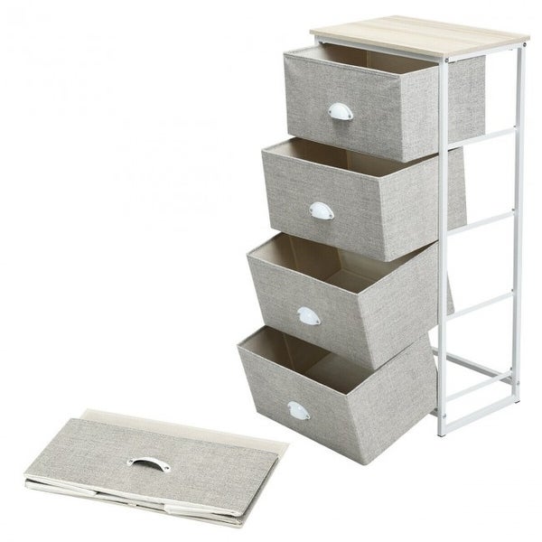 Chest Storage Tower Side Table Display Storage with 4 Drawers - 18