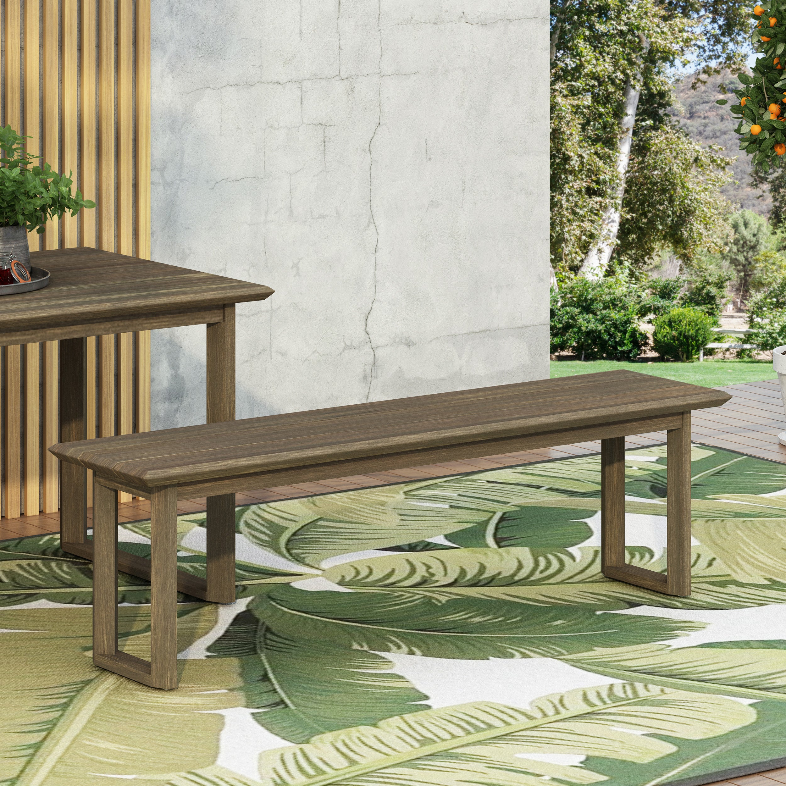 Conifer Outdoor Acacia Wood Dining Bench