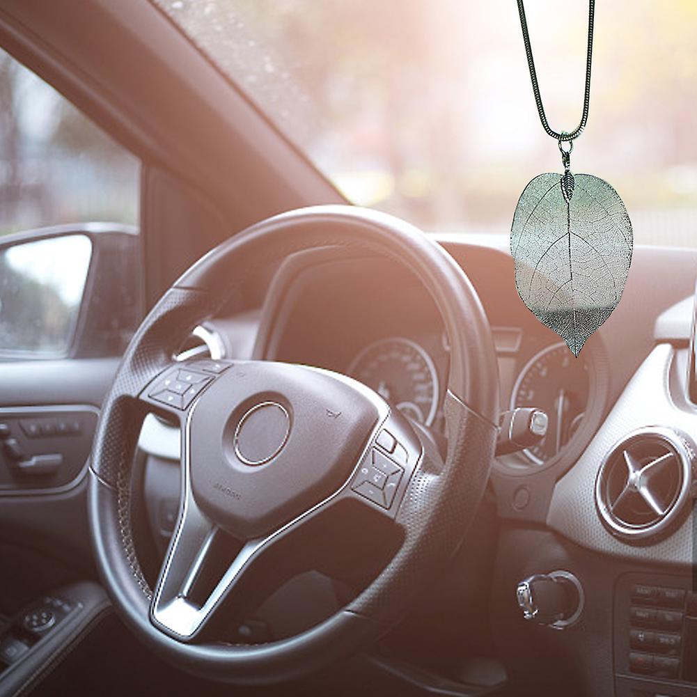 Gold Leaf Car Pendant Auto Interior Rearview Mirror Charm Ornament Hanging Accessory