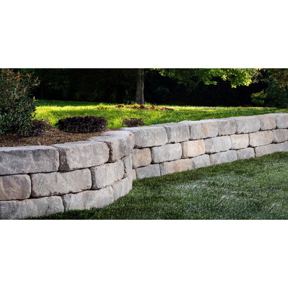 Oldcastle Mini Beltis 3 in. H x 8 in. W x 4 in. D Gray Charcoal Concrete Retaining Wall Block (378- Piece Pallet) 16250760