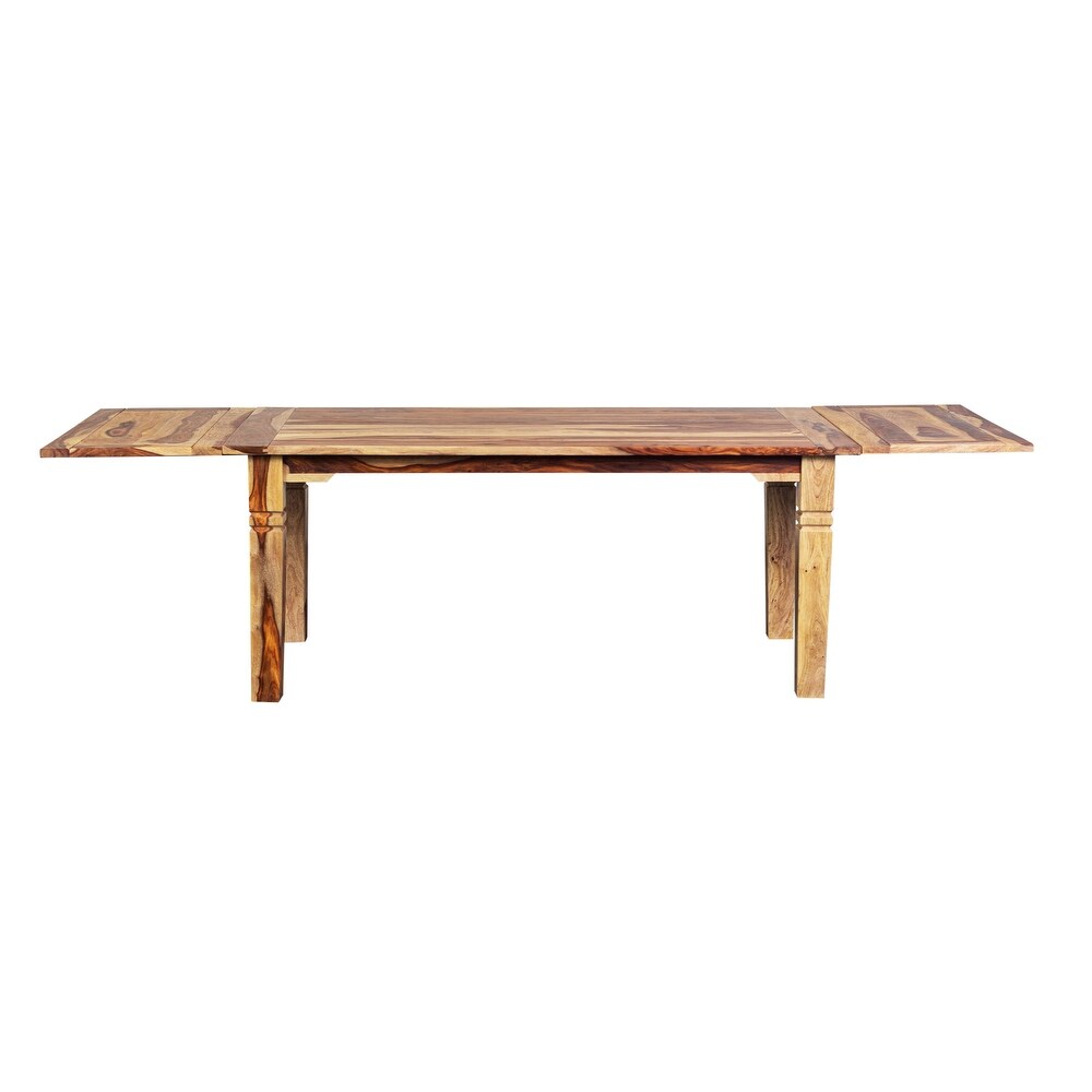 Porter Designs Taos Contemporary Solid Wood Extendable Dining Table  Natural.