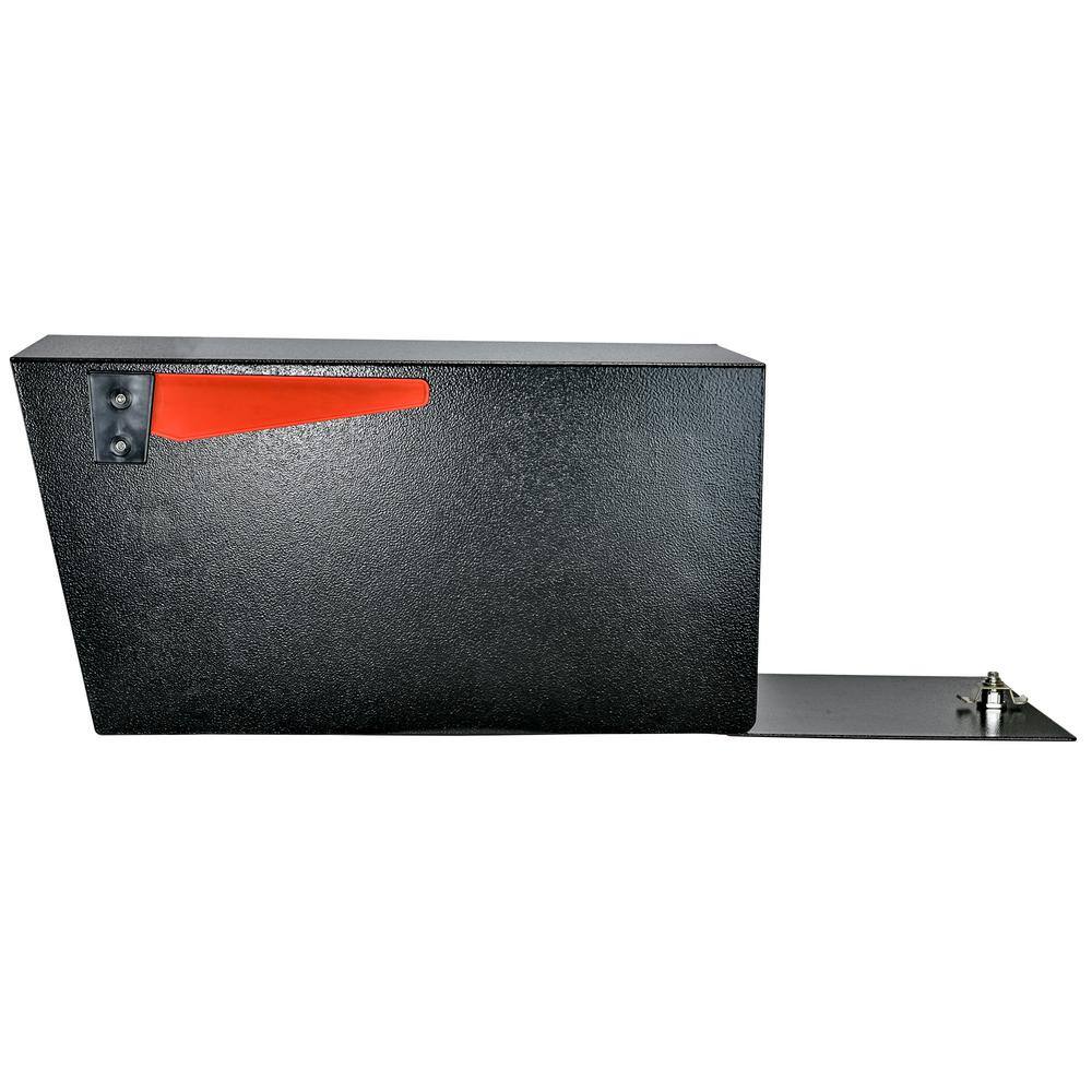 Mail Boss Mail Manager Street Safe Black Post-Mount Mailbox with High Security Reinforced Rear Locking System 7526