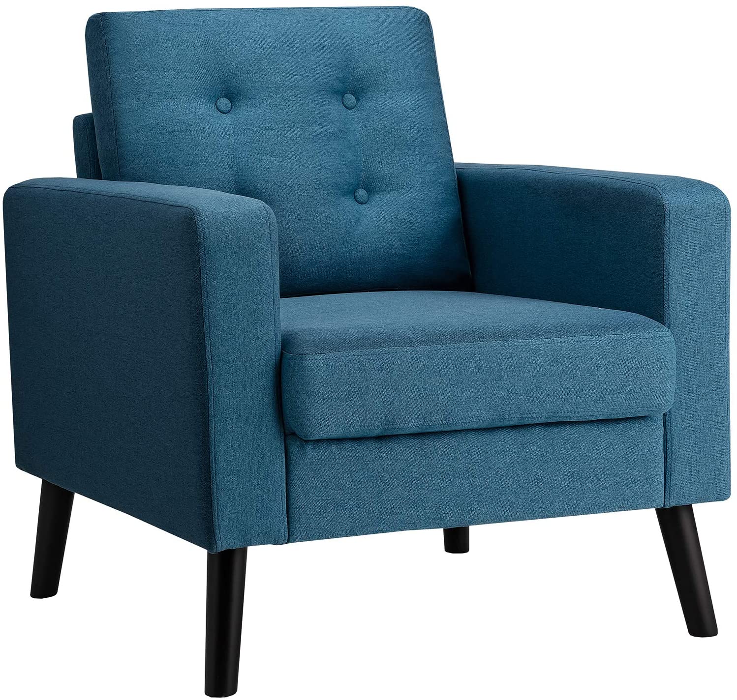 Giantex Modern Accent Chair, Mid-Century Upholstered Armchair Club Chair