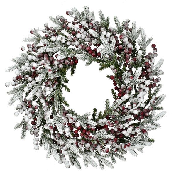 Fraser Hill Farm 25In. Flocked Wreath Door or Wall Hanging