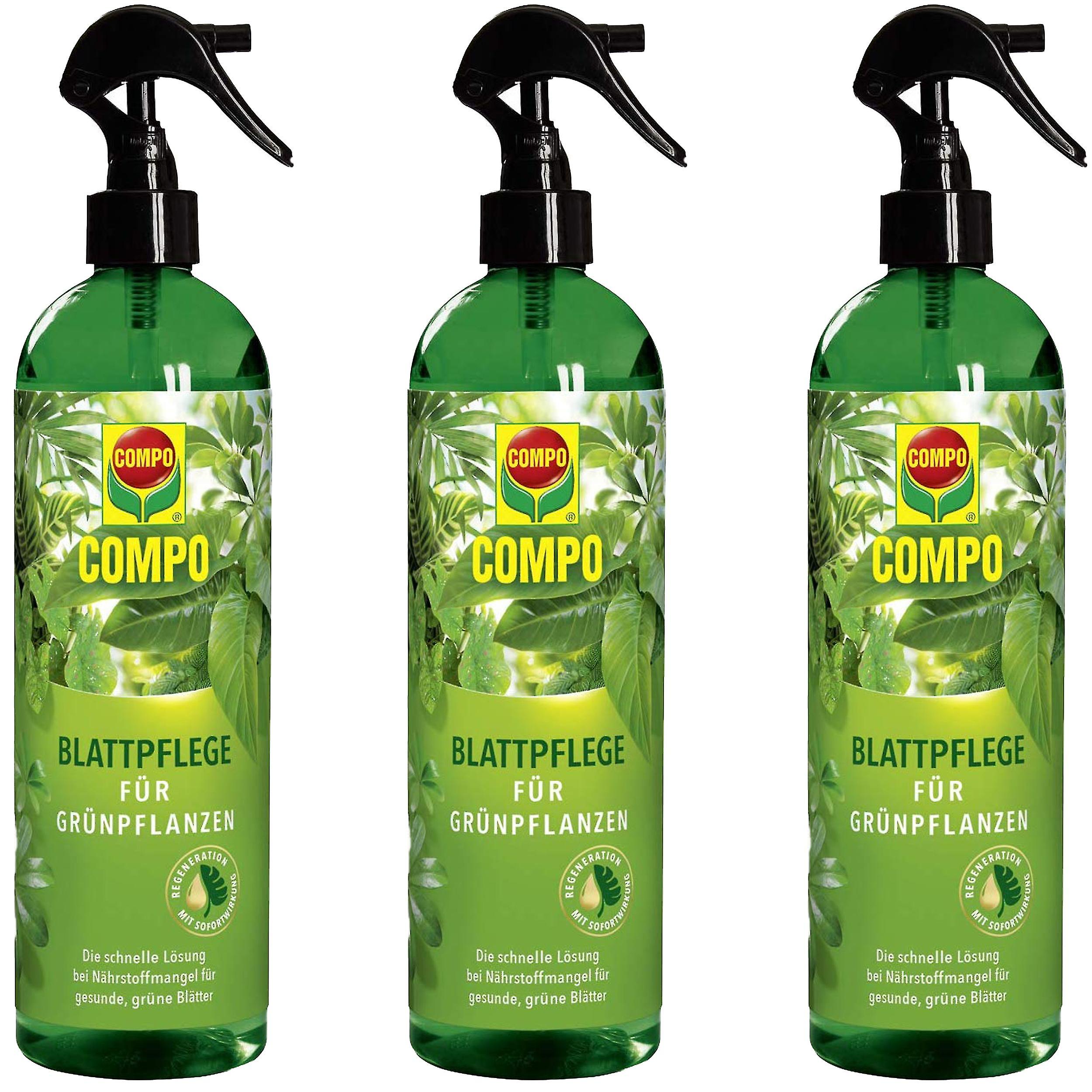 3 x COMPO leaf care for green plants， 500 ml