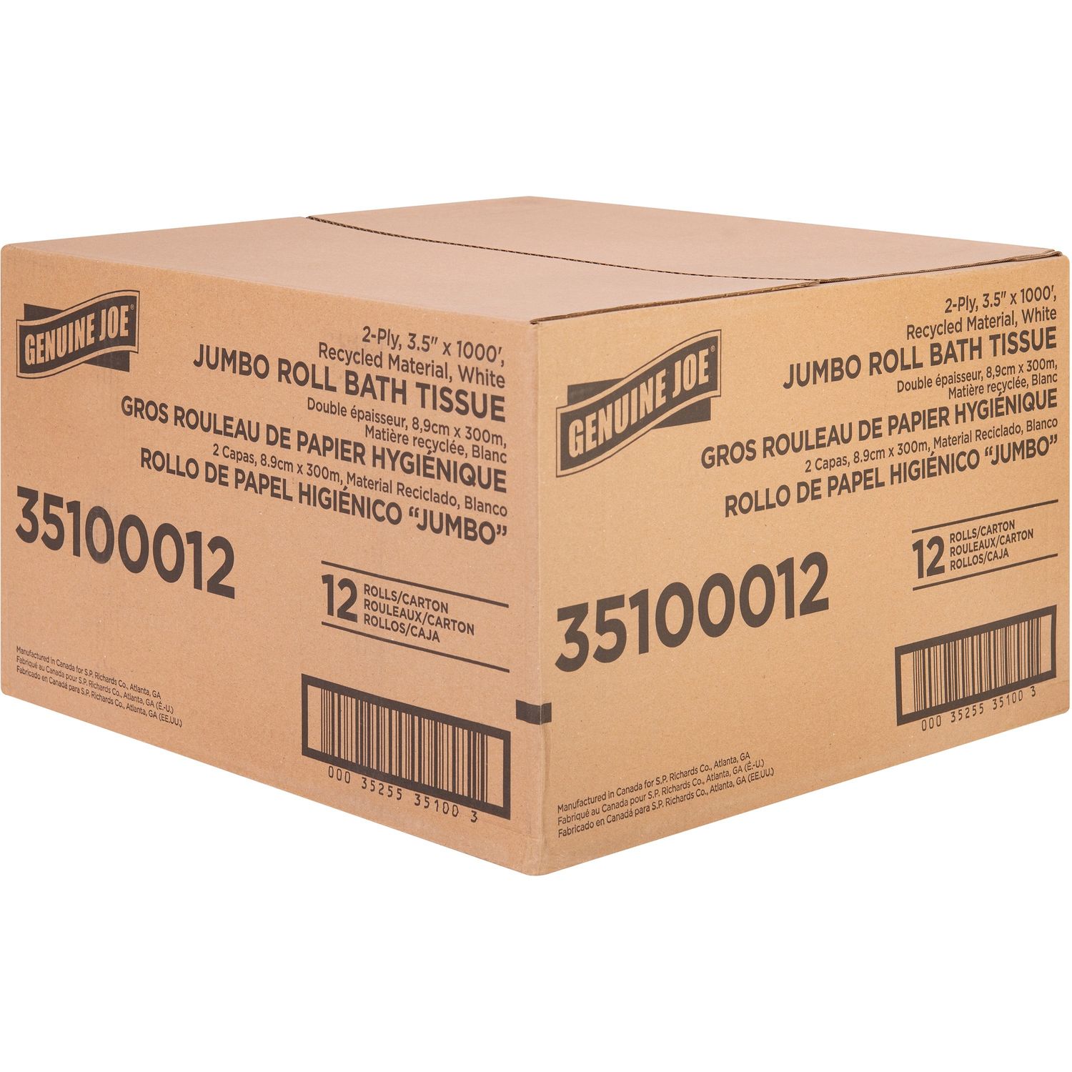 Jumbo Jr Dispenser Bath Tissue Roll by Genuine Joe GJO35100012