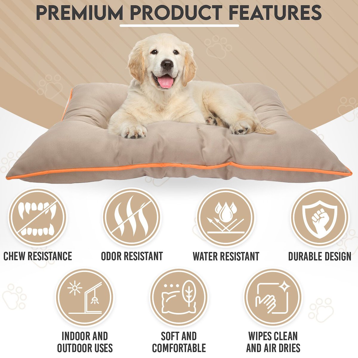 Precious Tails Co-Pilot Waterproof Pillow Cat and Dog Bed