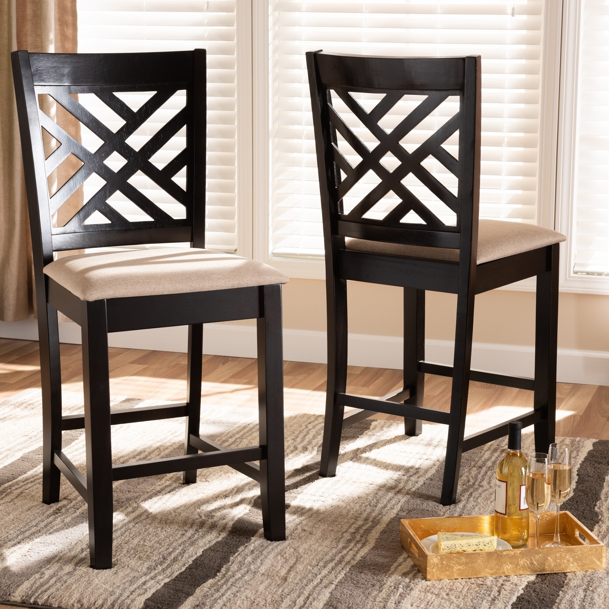 Modern and Contemporary Counter Stool 2-Piece Set