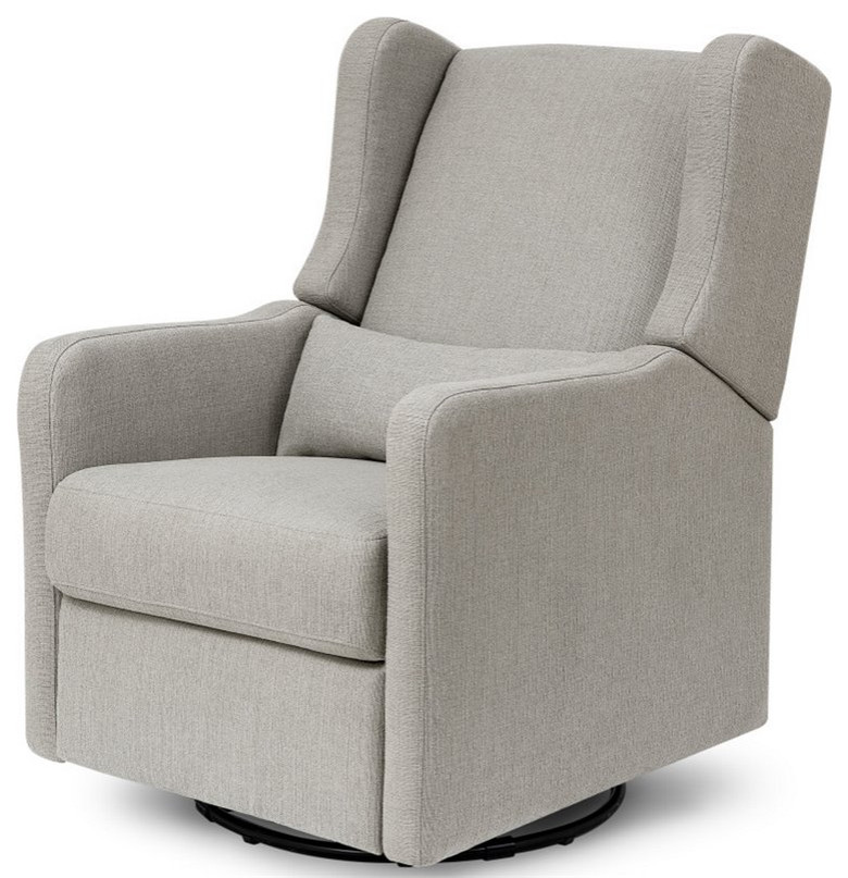 Home Square 2 Piece Linen Recliner and Swivel Glider Set in Gray   Transitional   Recliner Chairs   by Homesquare  Houzz