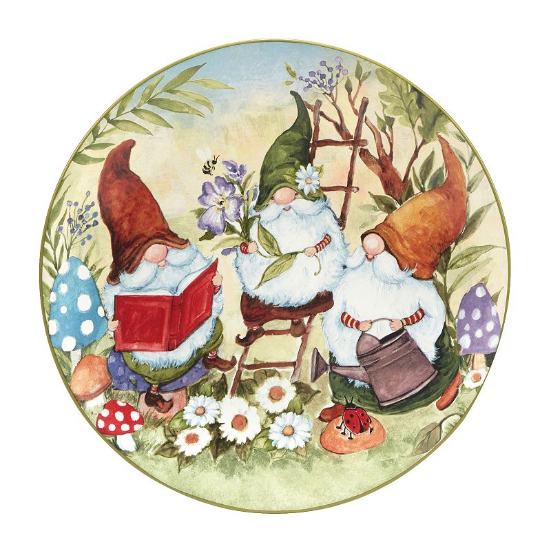 Certified International Garden Gnomes 4-pc. Dinner Plate Set