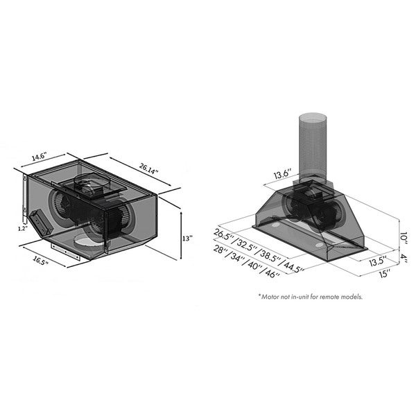 ZLINE Remote Blower Ducted Range Hood Insert in Stainless Steel