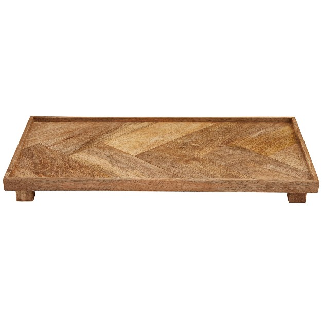 Split P Herringbone Footed Serving Board Large