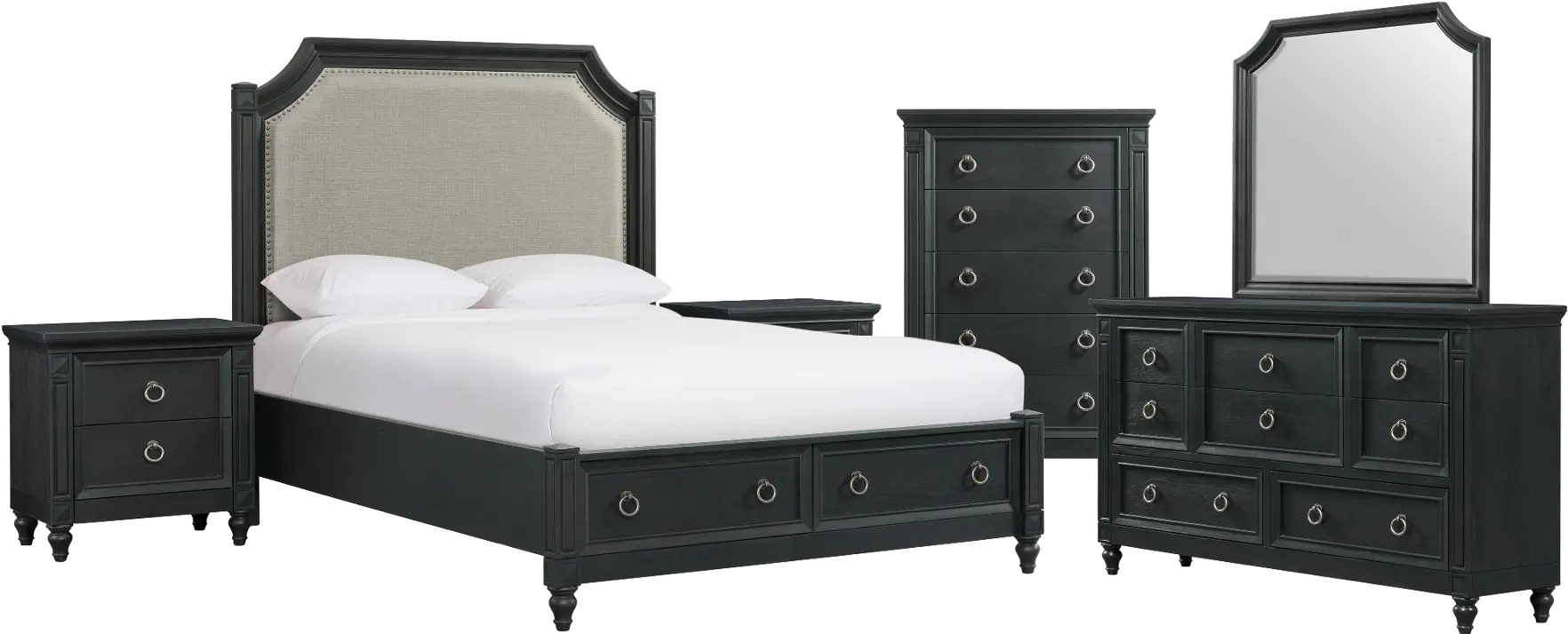 Hillside Black Oak 4 Piece Queen Bedroom Set