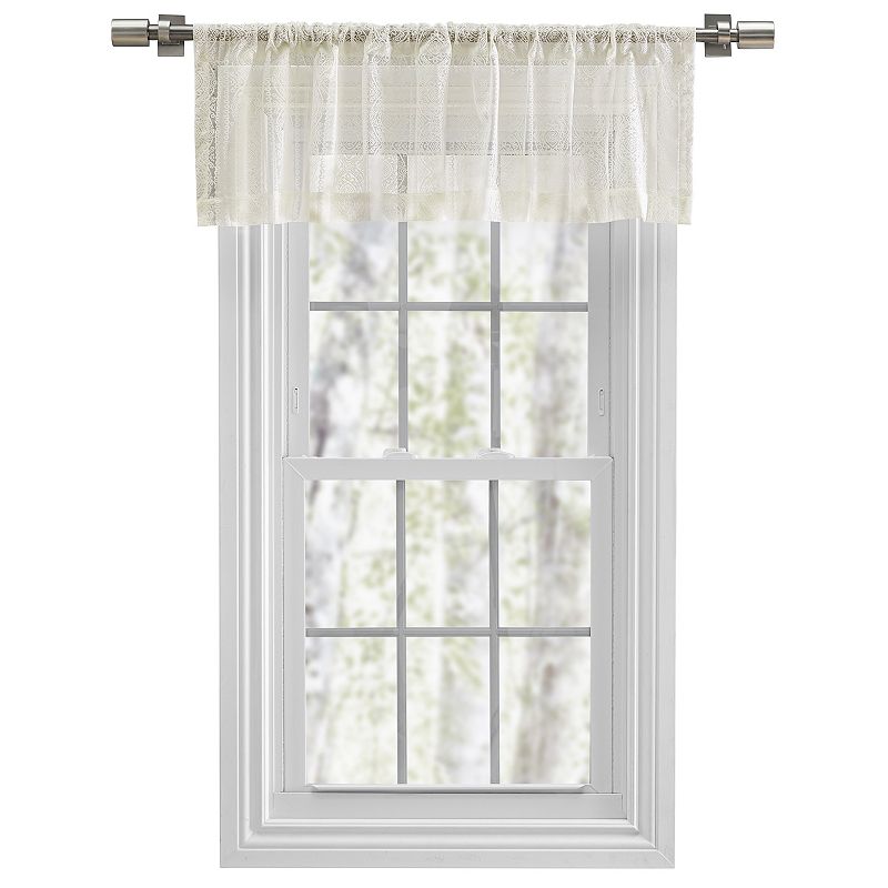 Stripe Lace Rod Pocket Valance