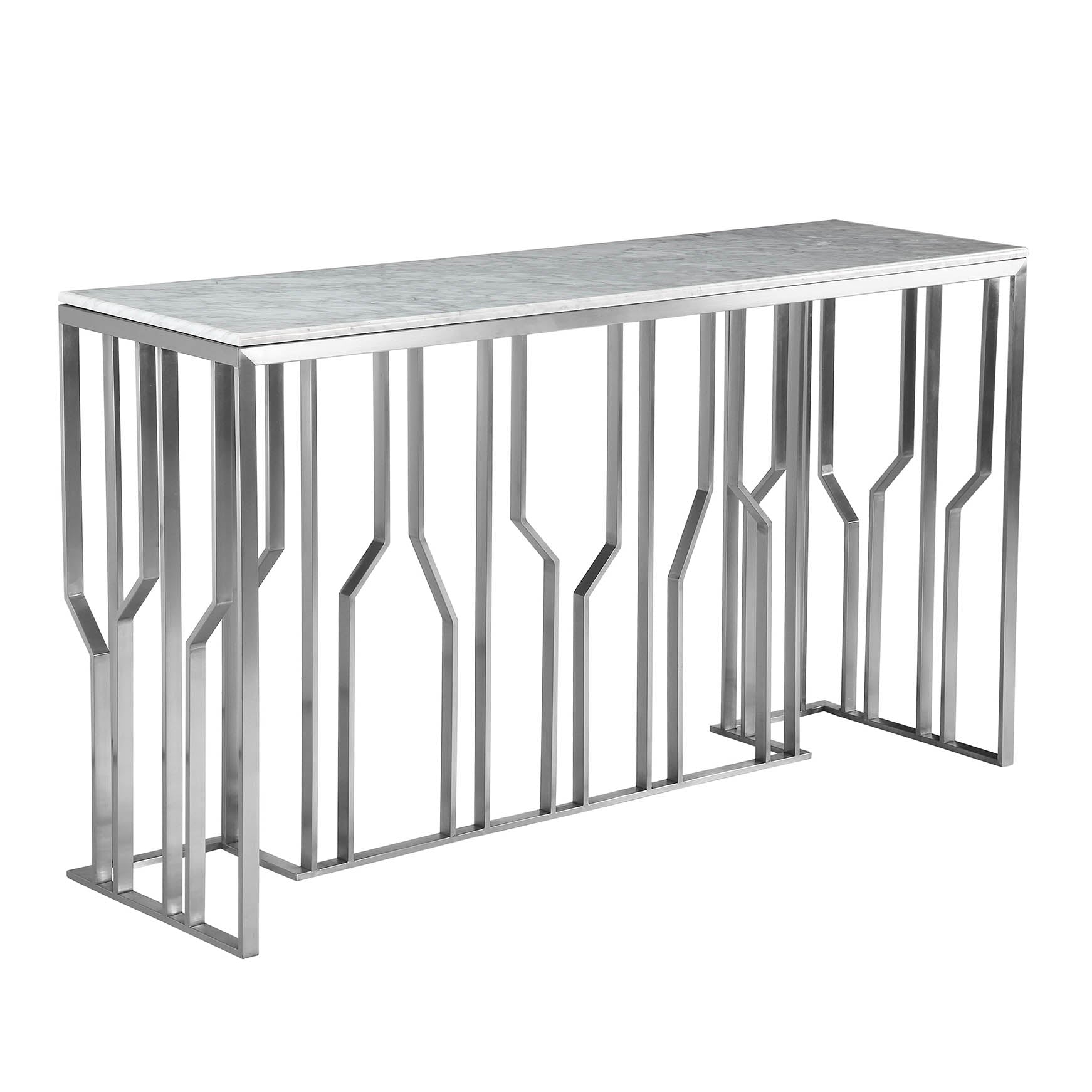 Natural Marble & Stainless Steel Console Table Bp8812-S