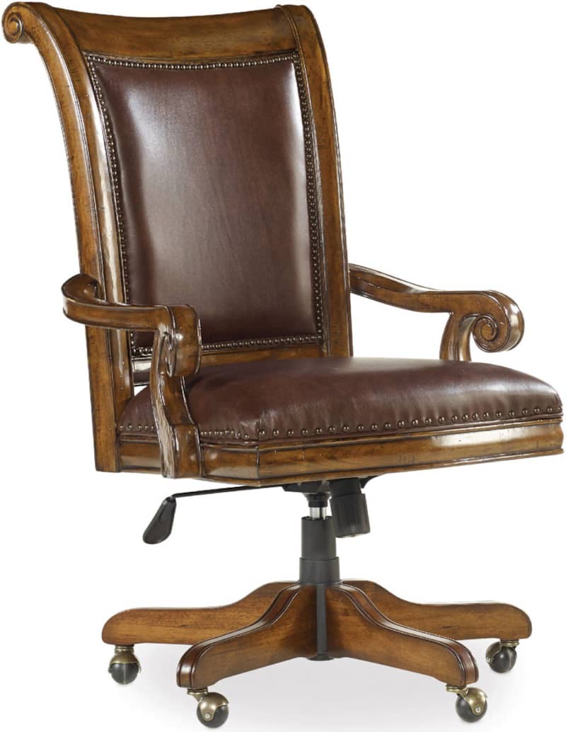 Hooker Furniture Warm Chestnut Home Office Tynecastle Tilt Swivel Desk Chair