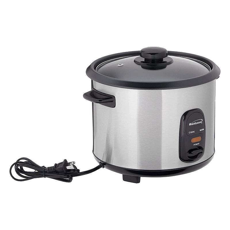 Brentwood 8 Cup Rice Cooker / Non-Stick with Steamer in Silver