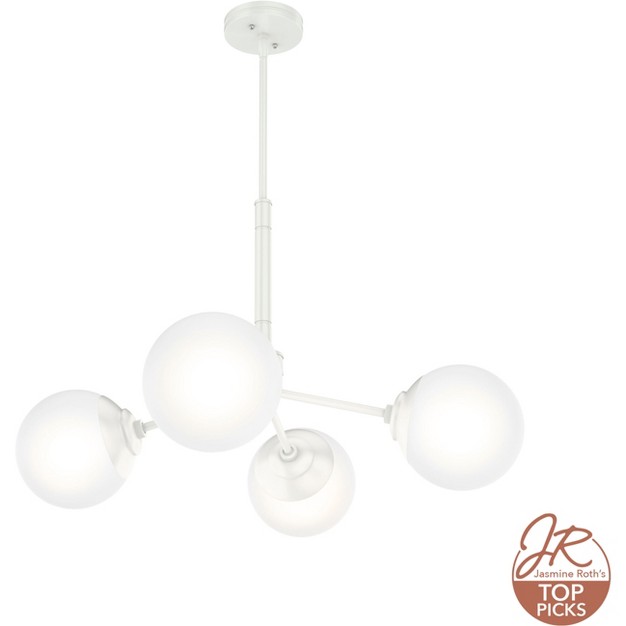 4 light Hepburn Modern Cased White Glass Chandelier Ceiling Light Fixture Hunter Fan