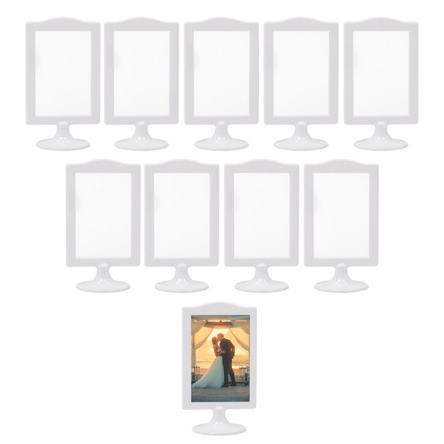 Okuna Outpost Double Sided Pedestal Picture Frames For 4x6 Inch Photos white 10 Pack