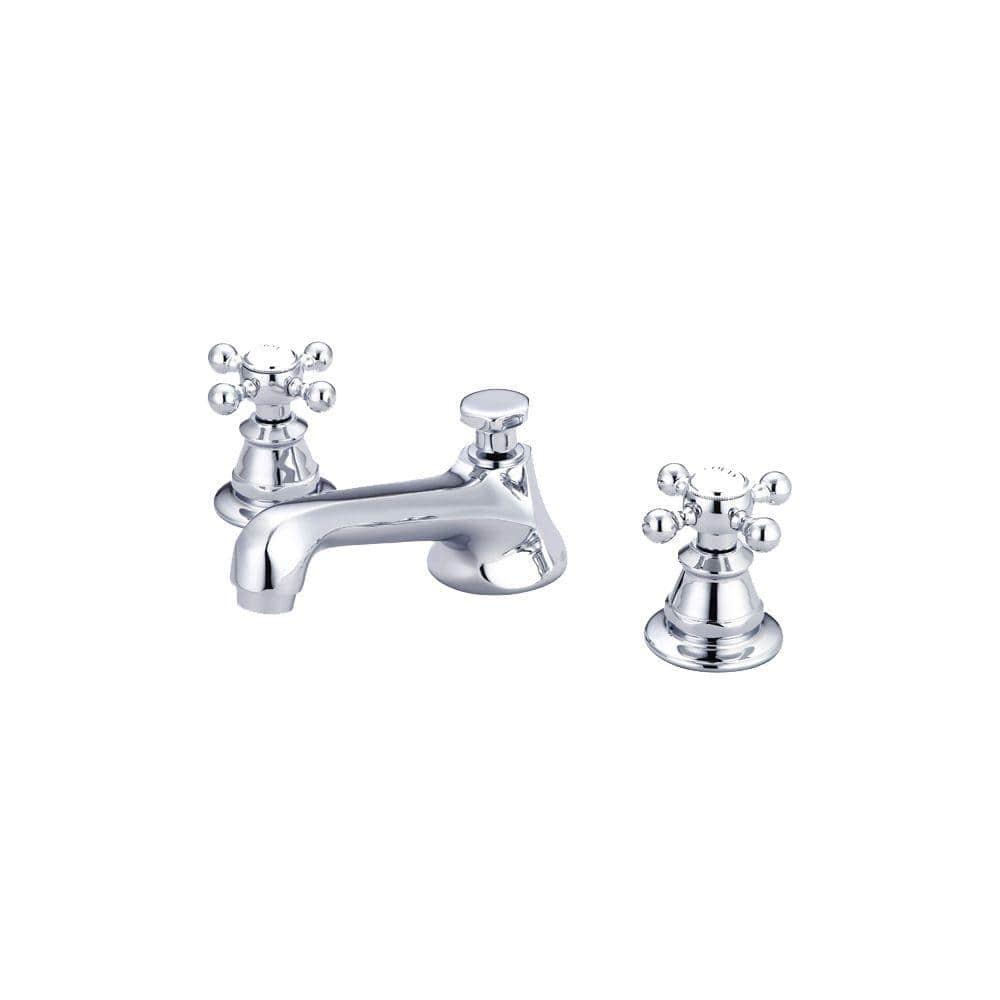 Water Creation 8 in Widespread 2Handle Century Classic Bathroom Faucet in Triple Plated Chrome with PopUp Drain