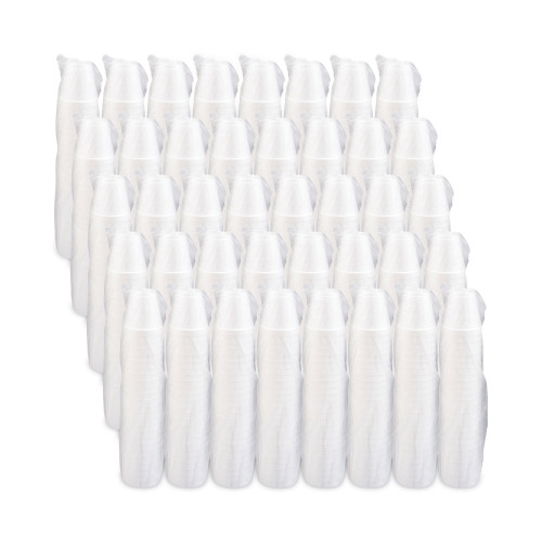 Dart Foam Drink Cups， 8 oz， White， 25/Bag， 40 Bags/Carton (8J8)