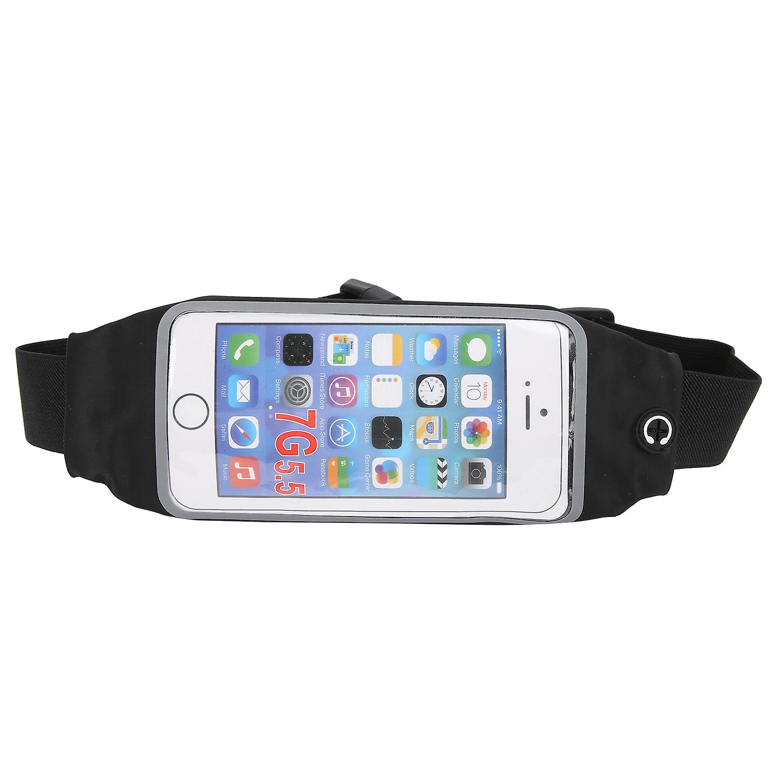 Waterproof Touch Screen Phone Waist Bag Sports Running Waist Bag Phone Antitheft Beltblack