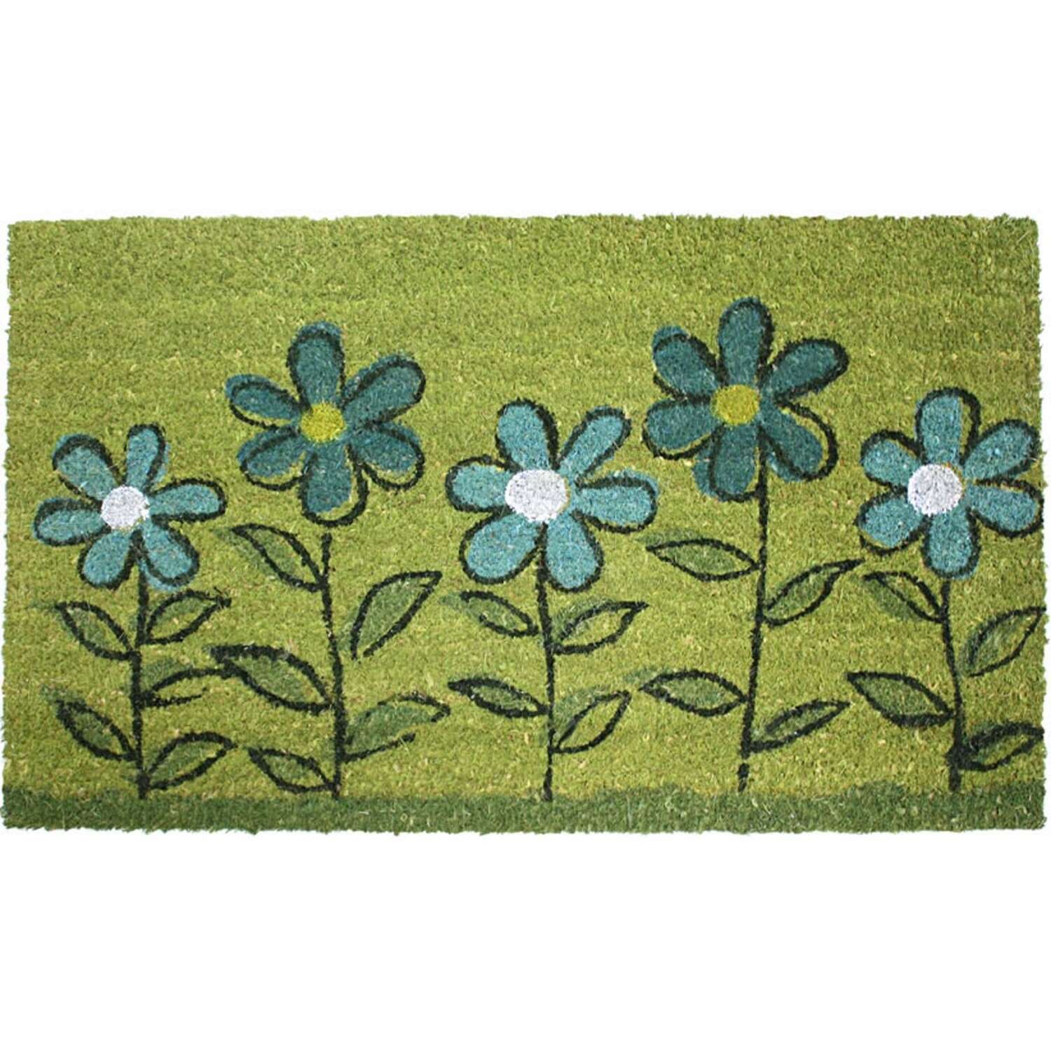 J and M Home Fashions 30 in. L X 18 in. W Multicolored Coir Door Mat