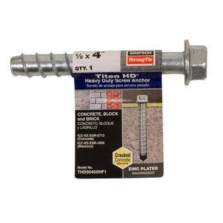 Simpson Strong-Tie Titen HD 12 in. x 4 in. Zinc-Plated Heavy-Duty Screw Anchor THD50400HF1