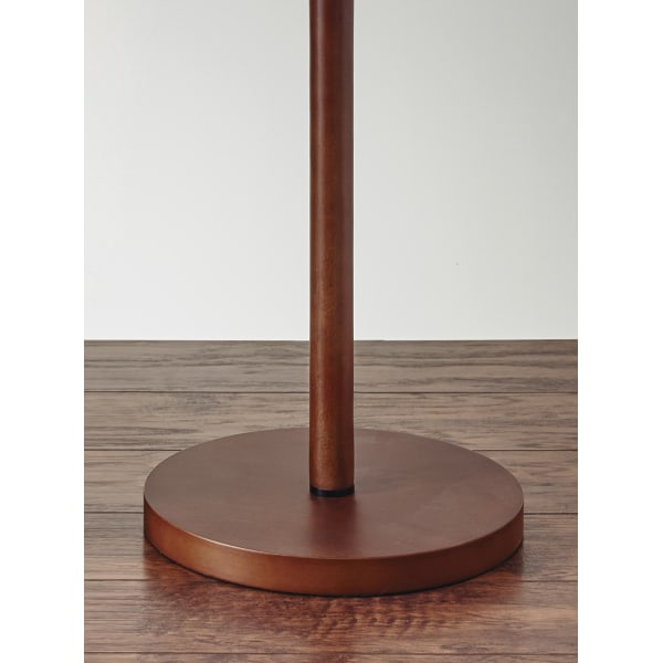 Adesso Hamptons Floor Lamp with a Wooden Base and Walnut Color Finish