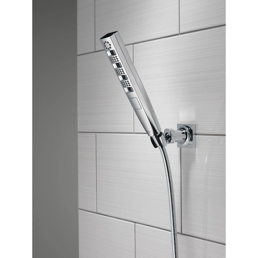 Delta 4-Spray Patterns 1.75 GPM 1.43 in. Wall Mount Handheld Shower Head with H2Okinetic in Lumicoat Chrome 55140-PR