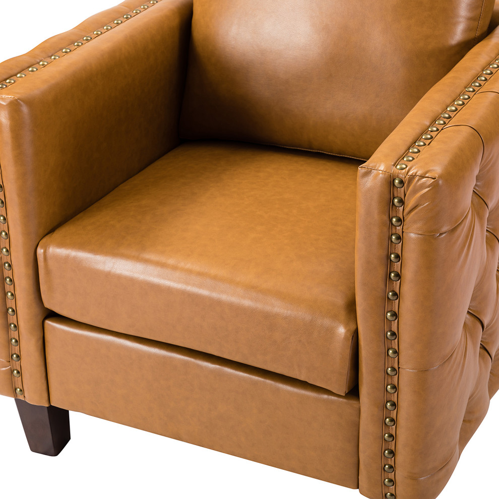 Wooden Upholstered Classic Club Chair  Set of 2   Transitional   Armchairs And Accent Chairs   by Karat Home  Houzz