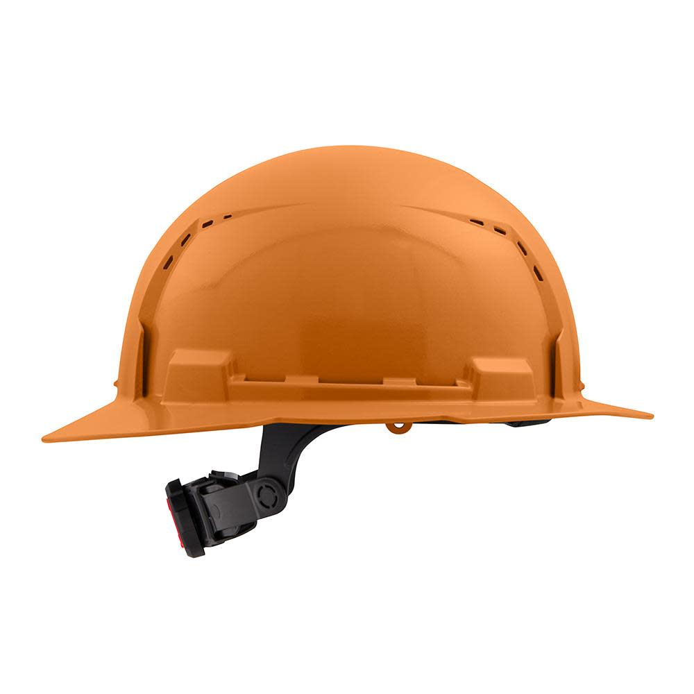 Milwaukee Orange Full Brim Vented Hard Hat with 6pt Ratcheting Suspension Type 1 Class C