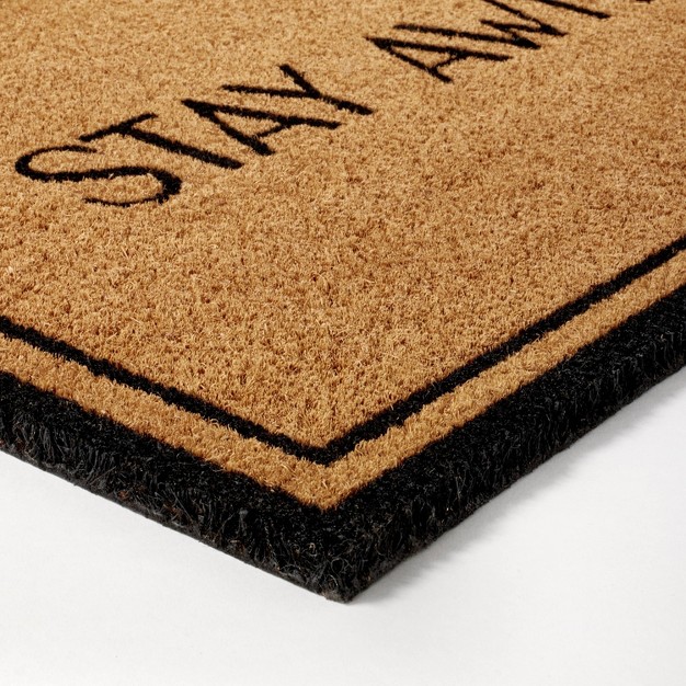 x27 stay Awhile x27 Coir Doormat Black Designed With Studio Mcgee