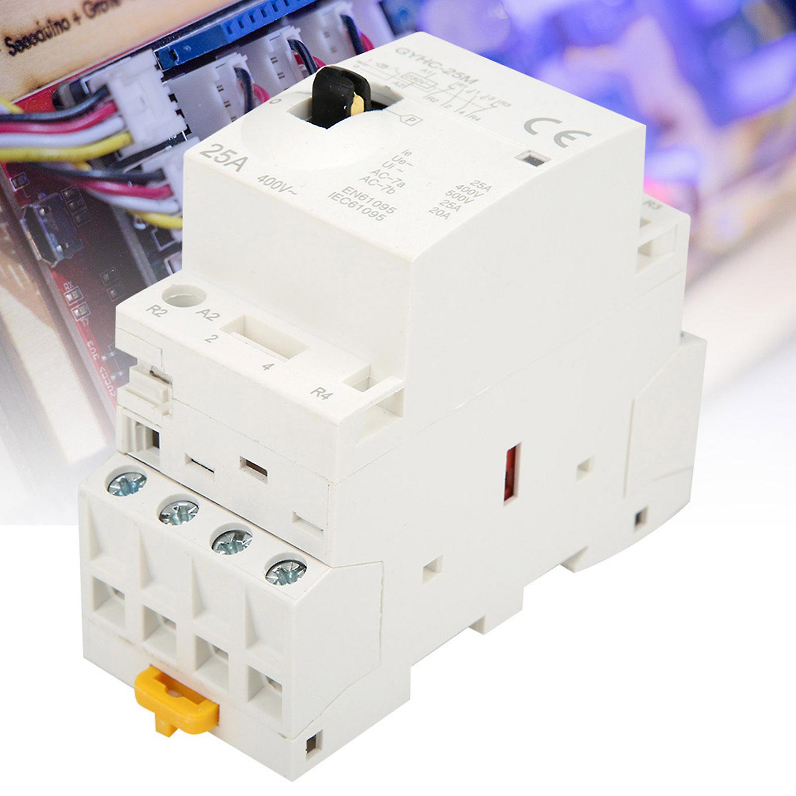 4p 25a 220v 50hz Din Rail Household Ac Contactor With Manual Control Switch2no 2nc