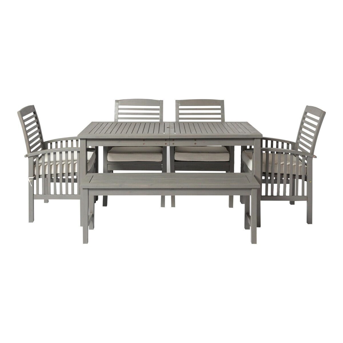 Ultimate Patio Horizon Way 6 Piece Acacia Patio Dining Set W/ 60 X 32 Inch Rectangular Table