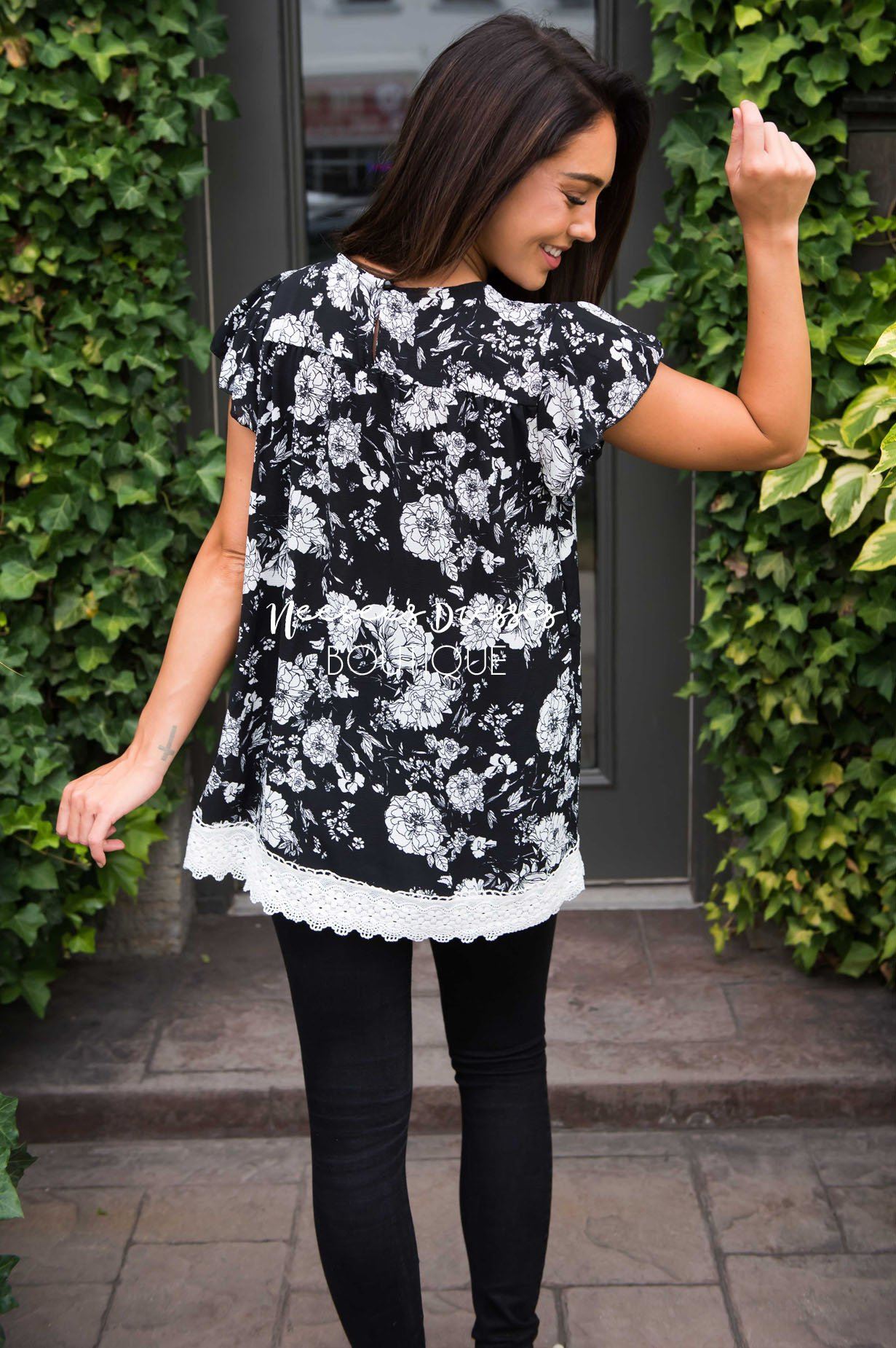 Midnight Garden Floral Top