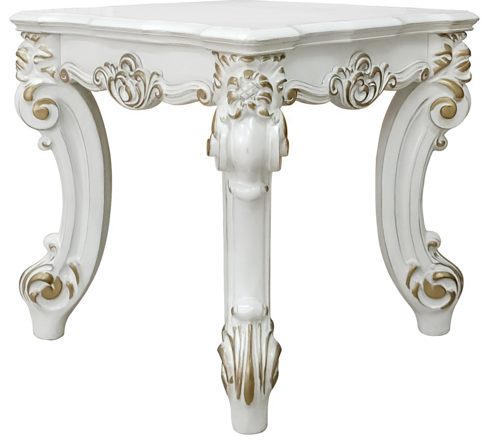 ACME Vendome II End table in  Antique Pearl Finish   Victorian   Side Tables And End Tables   by Acme Furniture  Houzz