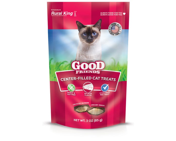 Good Friends Center Filled Cat Treats - Salmon Flavor， 3 oz. Pouch