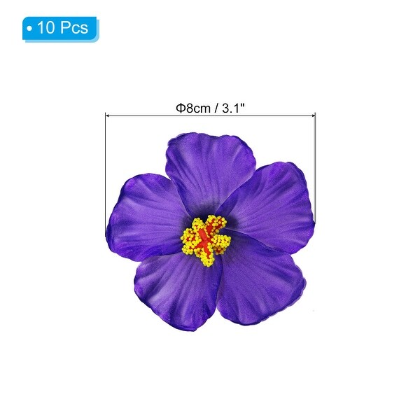 10Pcs Hawaiian Hibiscus Flowers Foam Artificial Flowers Hair Clip