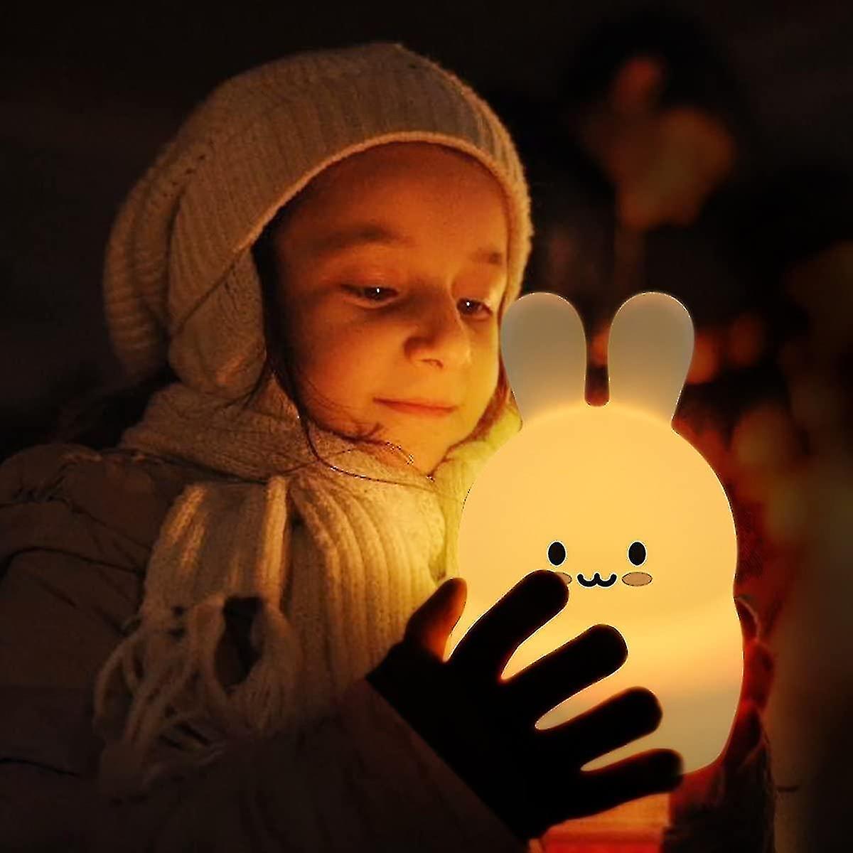 Large Rabbit Night Light Children， Silicone Bedroom Light Night Light Gift